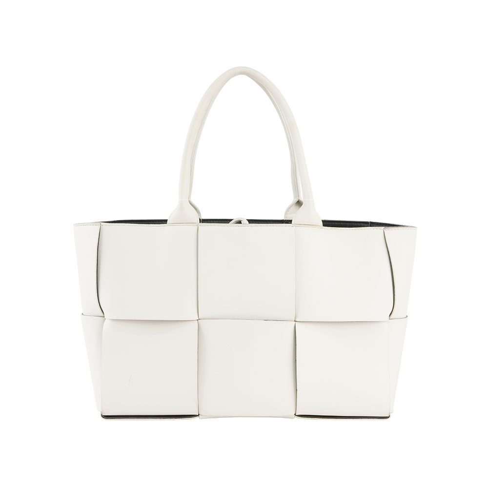 小物 bottega veneta Bottega Veneta】Arco 小羊皮六格編織小款手提包(白色)