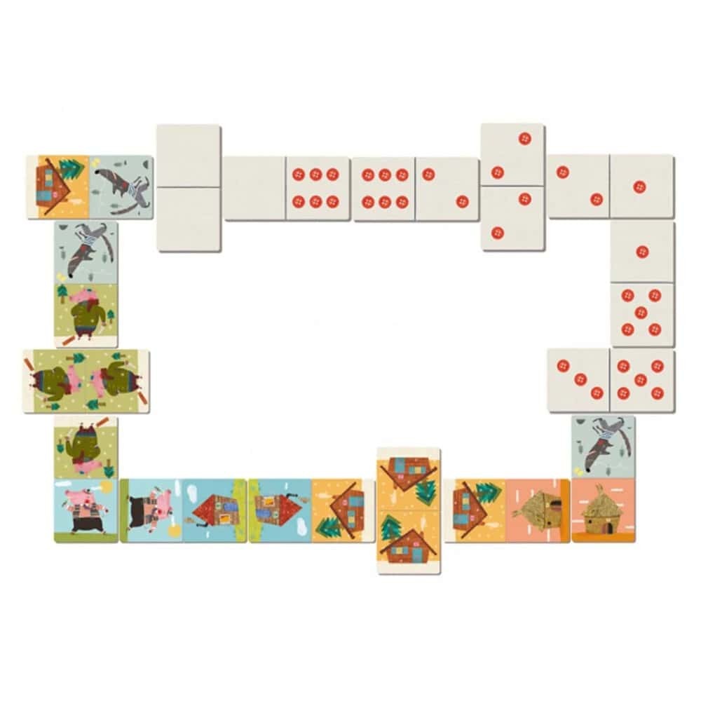 Londji 三隻小豬骨牌遊戲，兩面設計，皆可遊玩