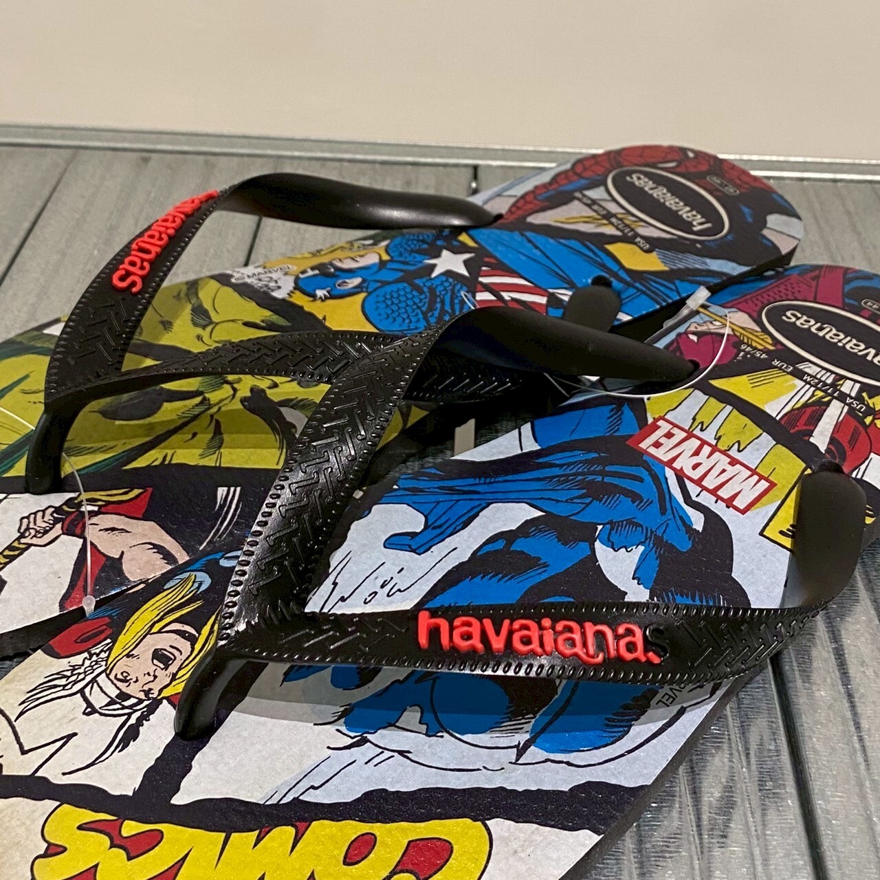 Havaianas 哈瓦仕 拖鞋 男鞋 女鞋 漫威復仇者聯盟美國隊長Top Marvel Classics 黑 4147012-2563U