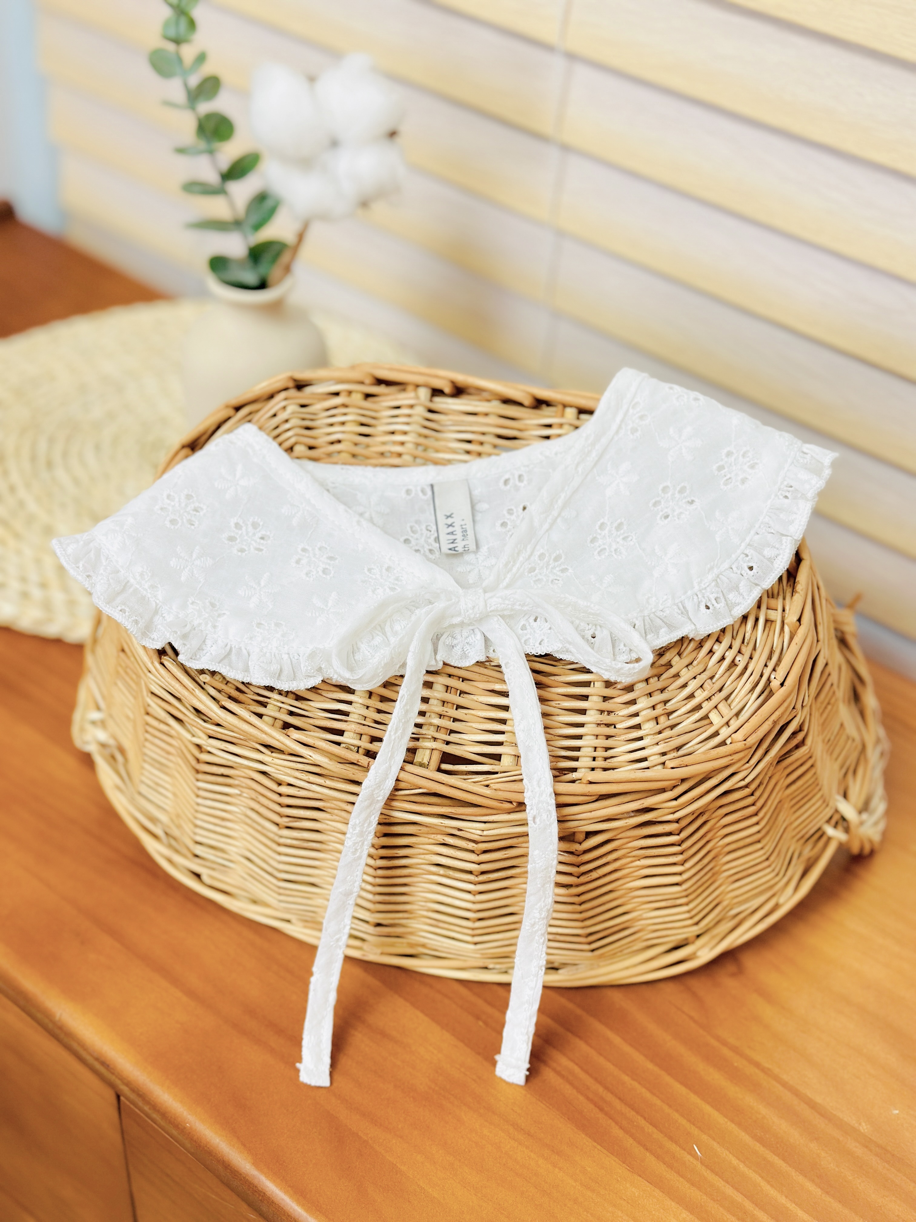 白色 / 甜美提花配襯領片 / Sweet Jacquard Collar