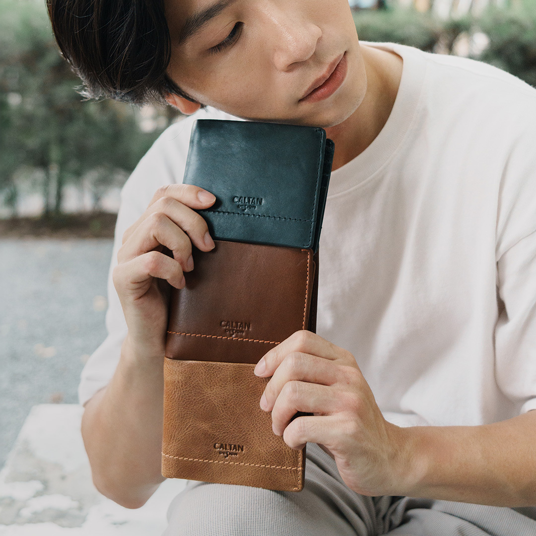 【招財母錢包💰】真皮三頁式零錢包短夾-三色(075137)