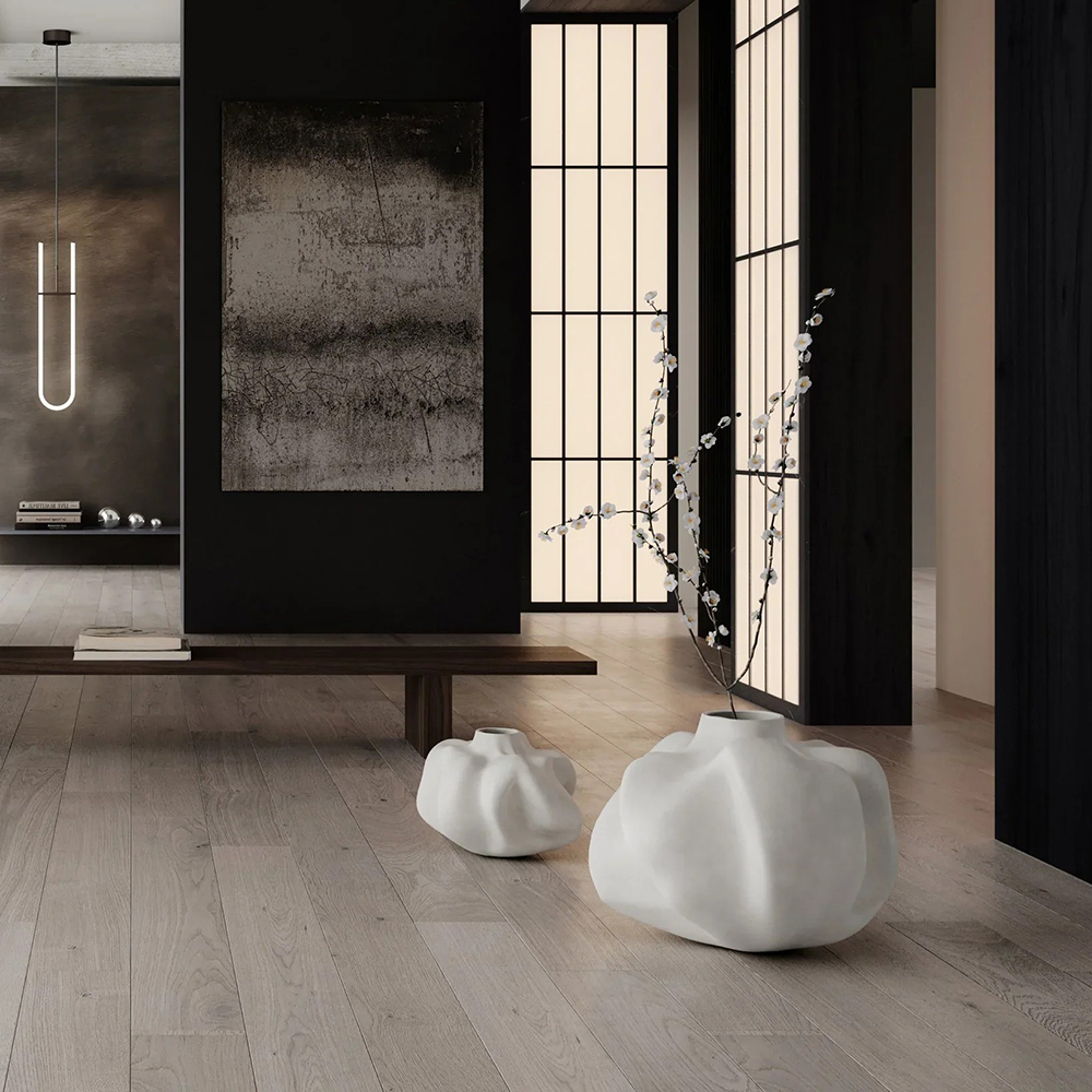 101 COPENHAGEN-Wabi侘寂花瓶，白色款柔和，搭配櫻花枝條展現獨特美學