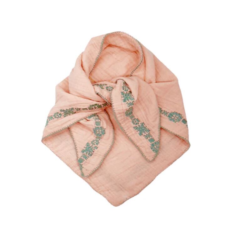 MABLI  棉質刺繡三角圍巾 Folk Scarf - Peachy