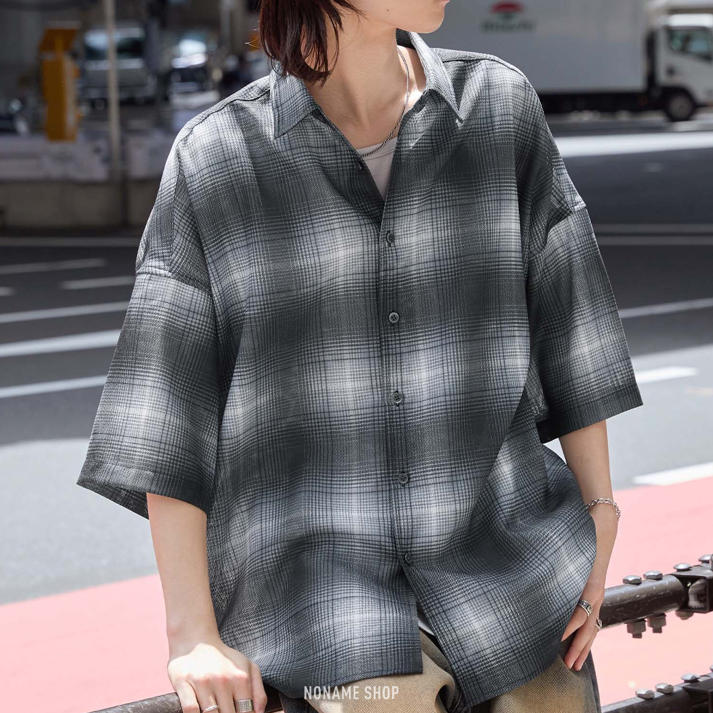 MONO-MART 復古 漸層 網眼 格紋 襯衫 四色 (男款)