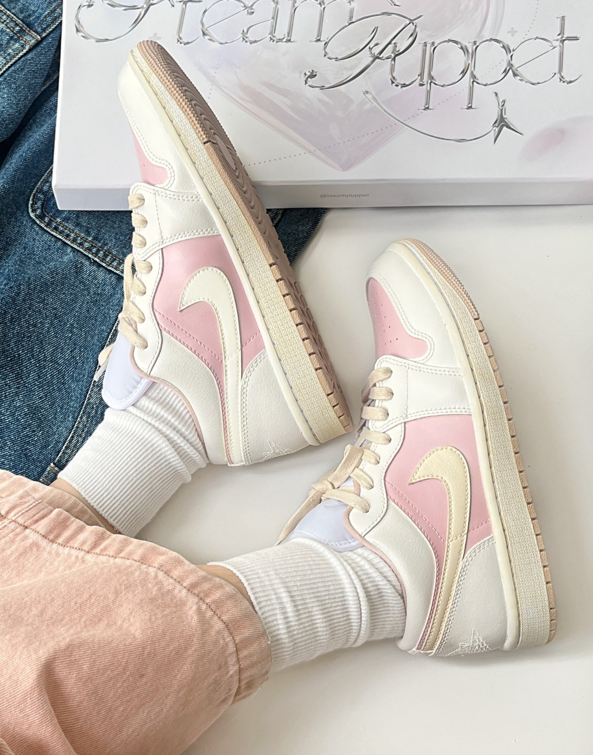 男女鞋 NIKE W AIR JORDAN 1 LOW 粉白 低筒 喬丹 復古 休閒鞋【DC0774-162】AJ1 AJ1OG