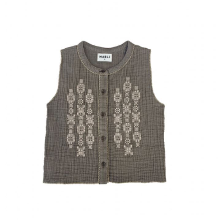 MABLI  褶皺刺繡背心 Folk Vest -Koala
