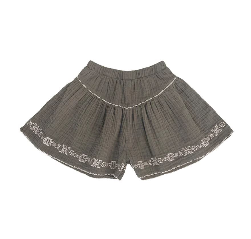 MABLI  褶皺刺繡短褲 Folk Shorts - Koala