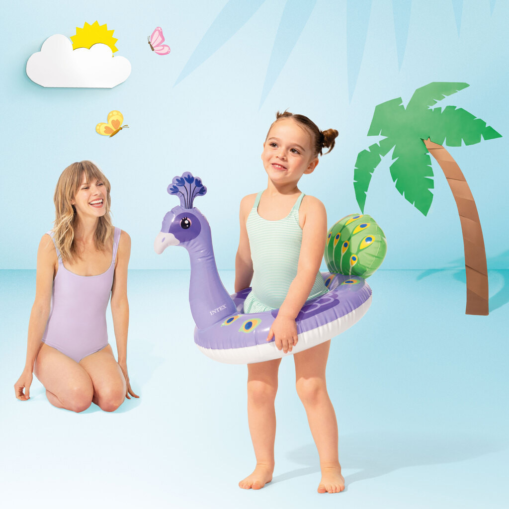 動物造型充氣泳圈水泡 - 紫