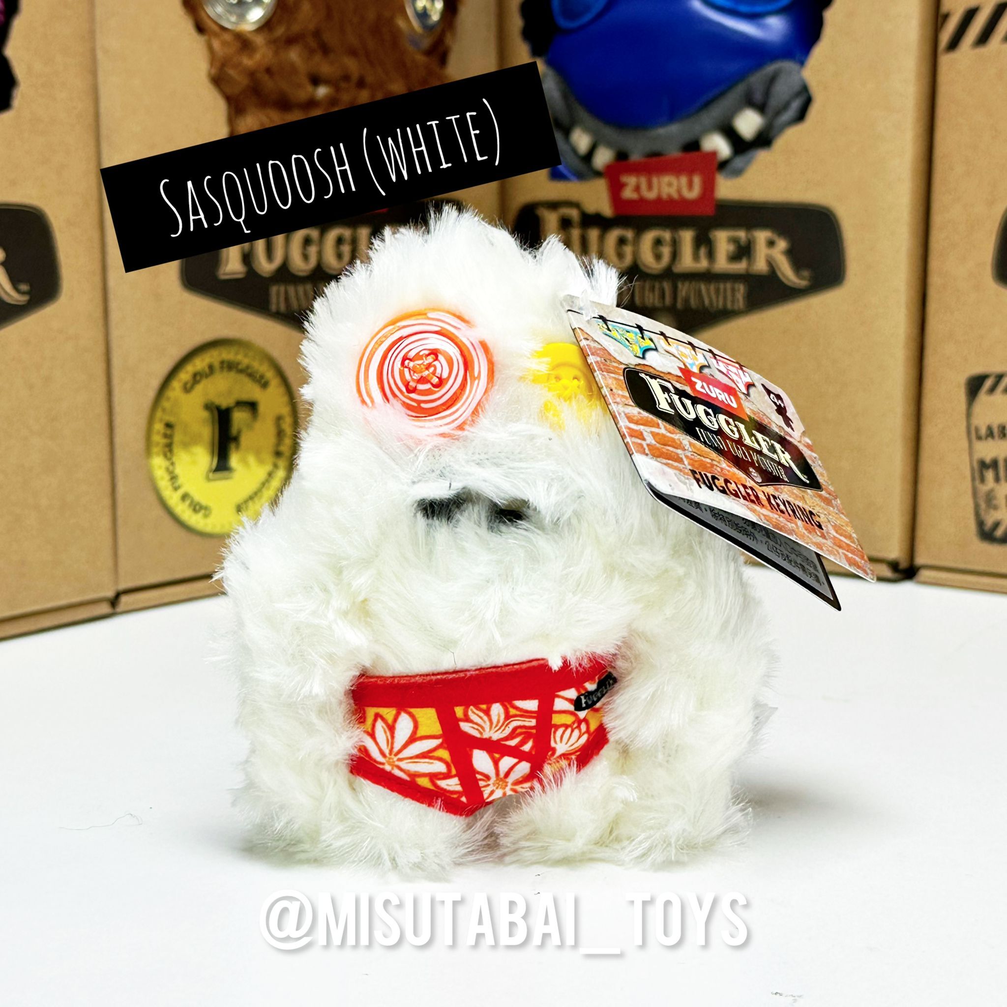 FG74133 Fuggler Key Rings S4 Sqsquoosh (White)