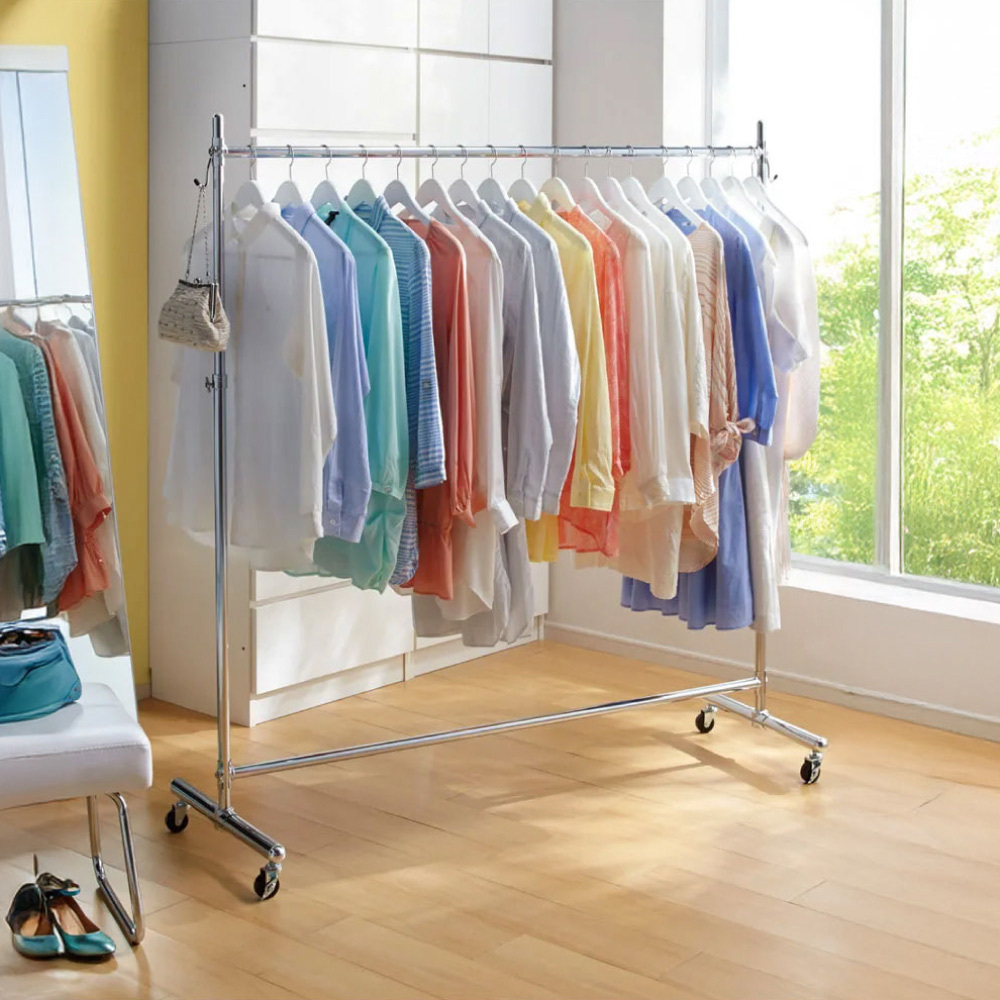 SteelGuard Series移動式落地單桿掛衣架 寬120cm