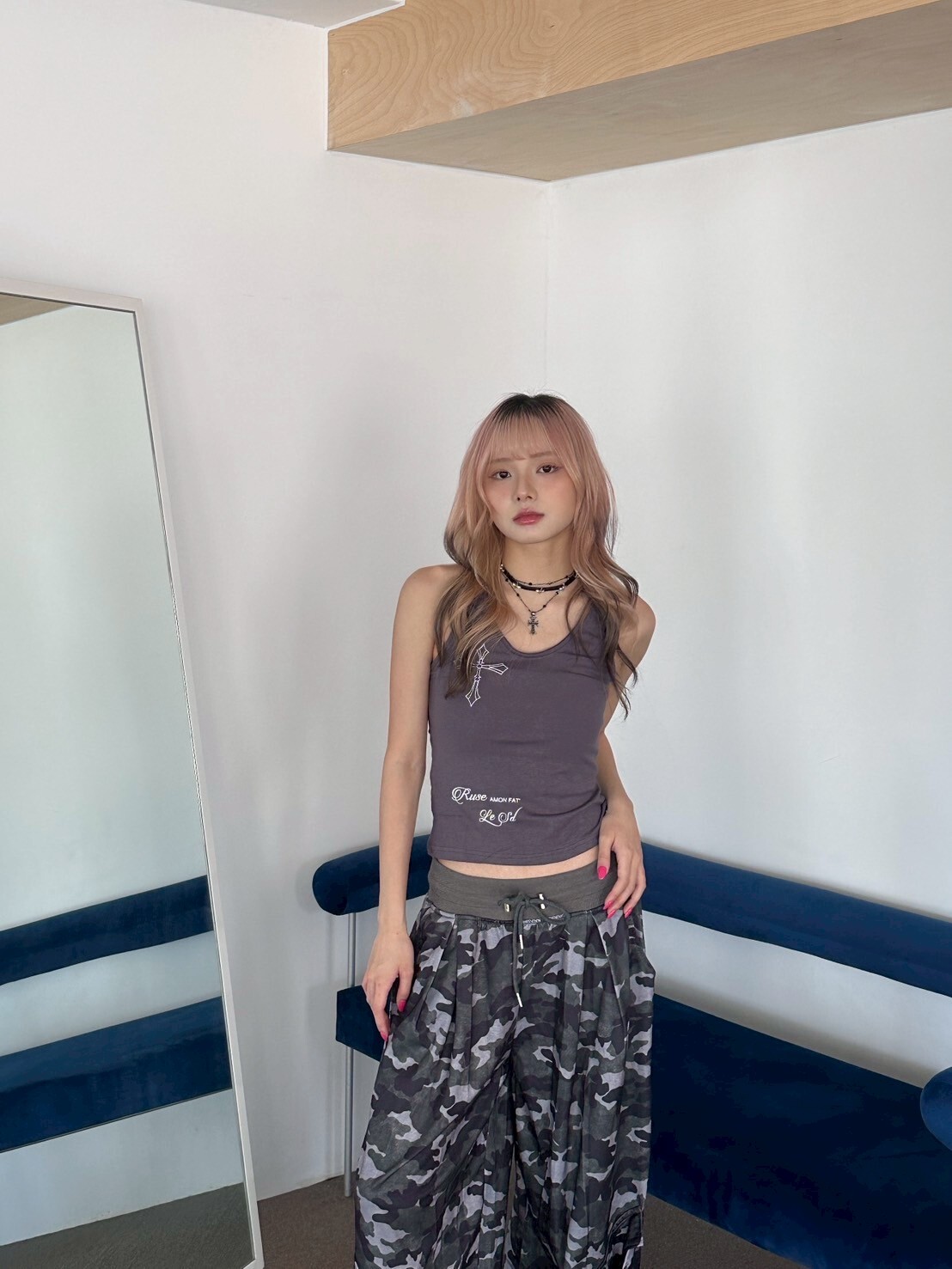 加州辣妹🏝️十字不規則掛脖上衣2colors