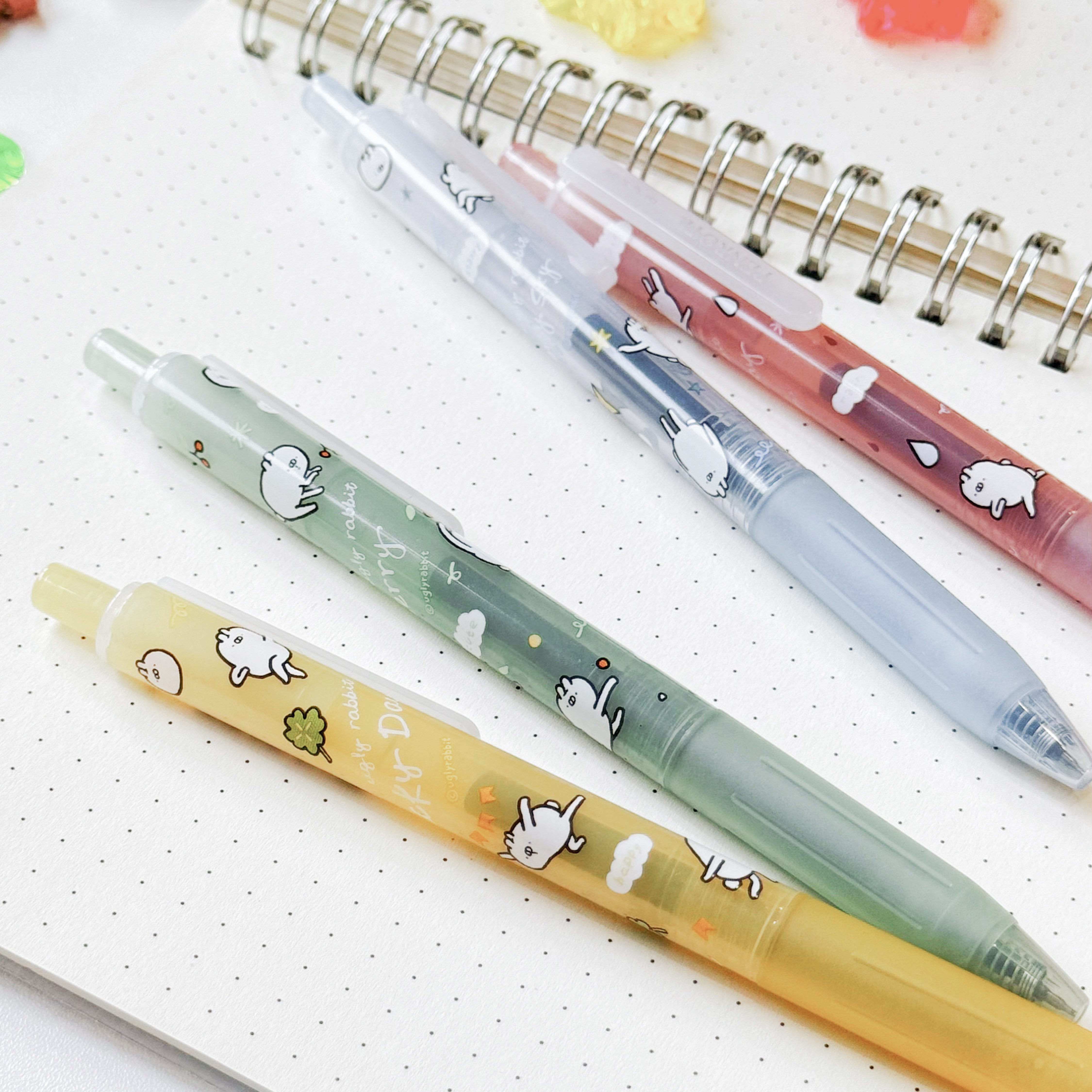 【PENROTE筆樂 】醜白兔 按壓中性筆