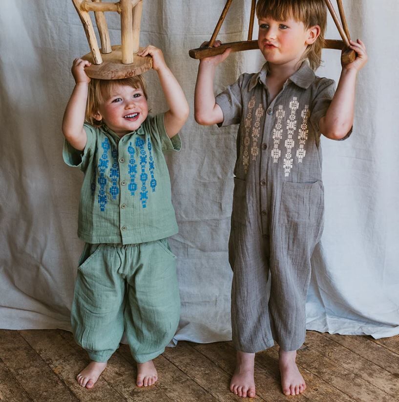 MABLI  褶皺刺繡襯衫 Folk Shirt - Laurel