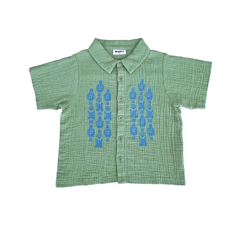 MABLI  褶皺刺繡襯衫 Folk Shirt - Laurel