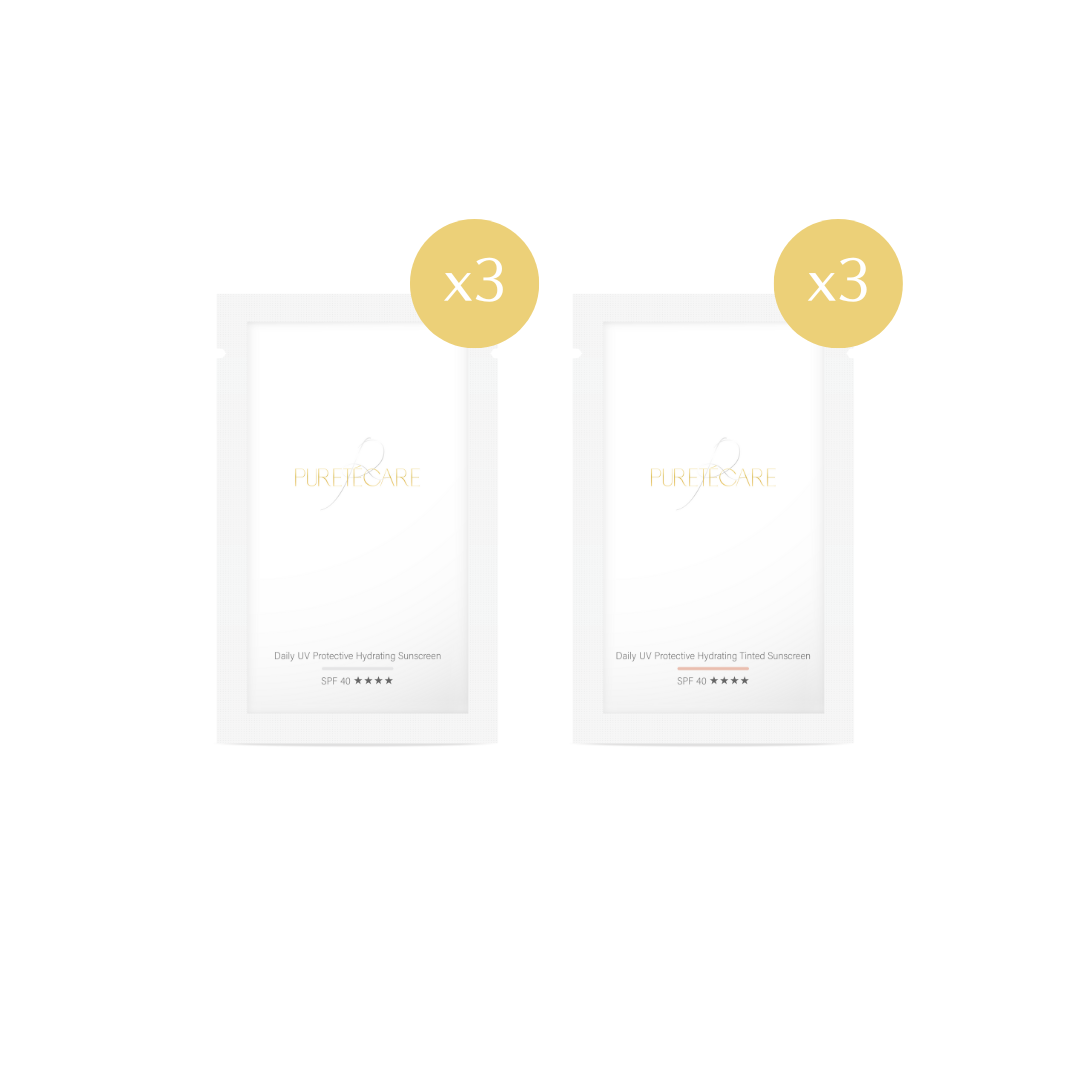 PURETÉCARE「水感裸肌美」光對策輕透防曬體驗組(無色1.5ml*3+潤色1.5ml*3)