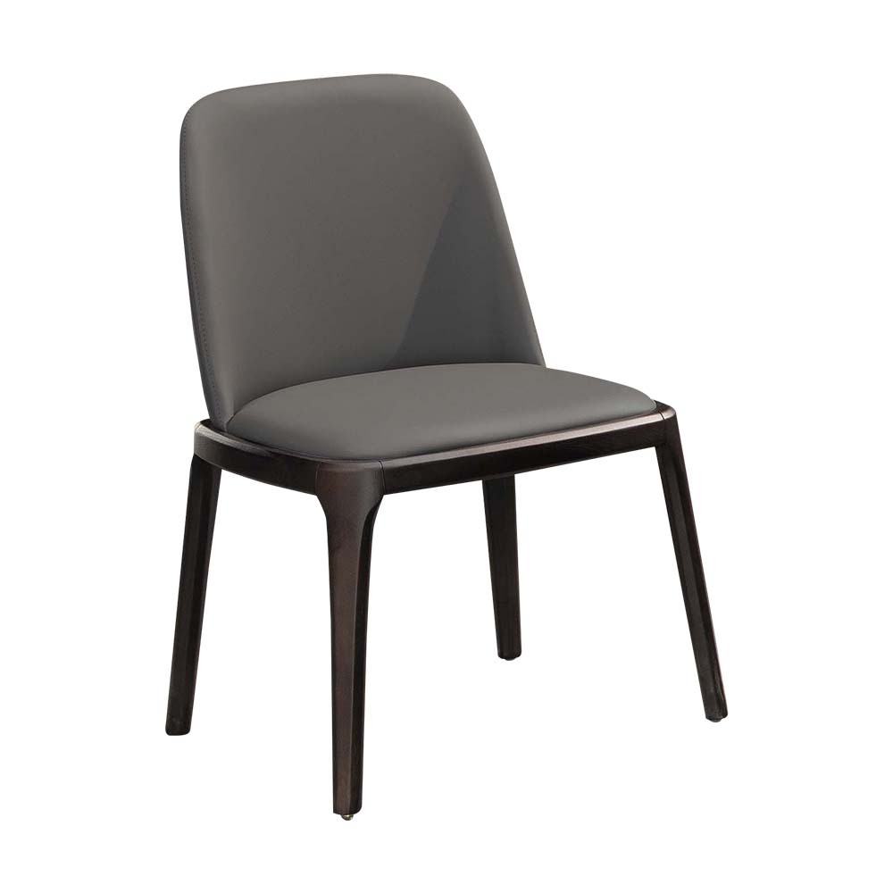 塔奇工業風皮革實木餐椅/單椅/休閒椅/洽談椅/商務椅(兩色可選)