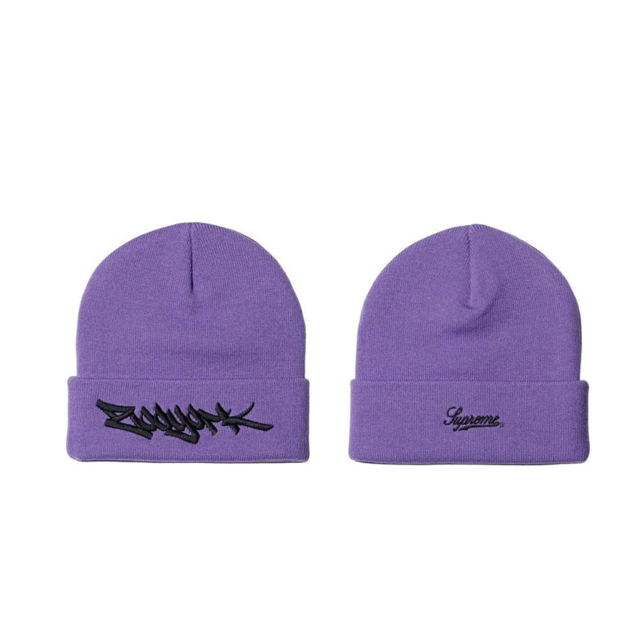 -(B06)-SUPREME X ZOO YORK BEANIE 聯名 刺繡 毛帽 白色/黑色/紫色/橄欖綠-SS25BN18