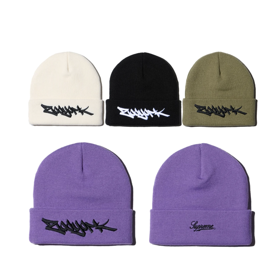 -(B06)-SUPREME X ZOO YORK BEANIE 聯名 刺繡 毛帽 白色/黑色/紫色/橄欖綠-SS25BN18