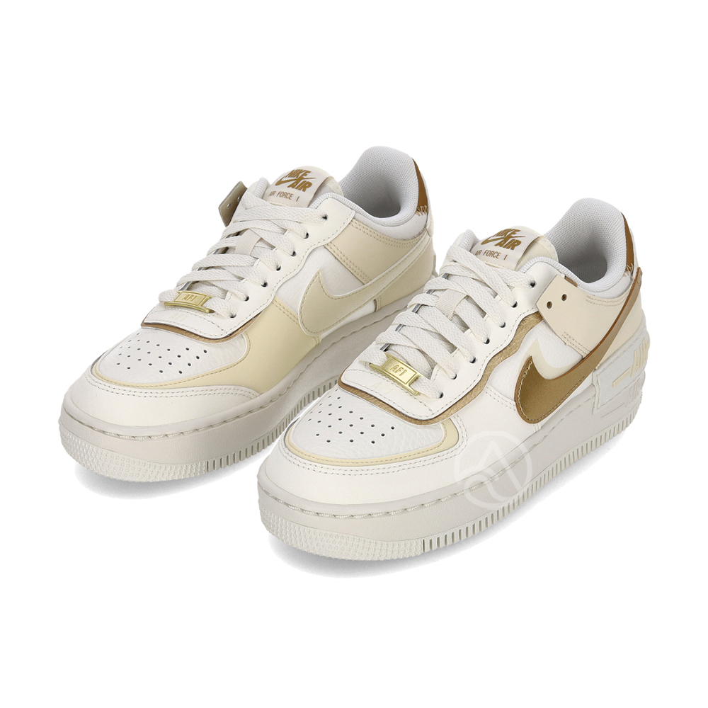 Nike Air Force 1 Shadow 女 金箔奶茶 運動 休閒 厚底 解構 輕量 休閒鞋 DZ1847-108