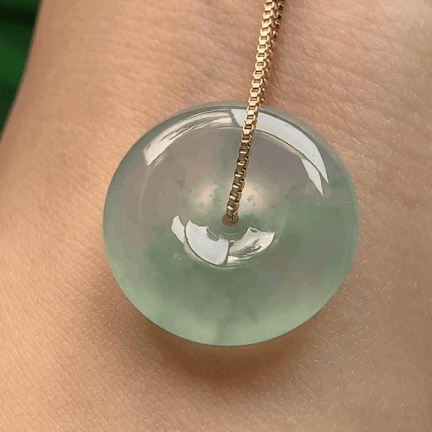 616322 翡翠冰種飄花平安扣 (20.6mm直徑)