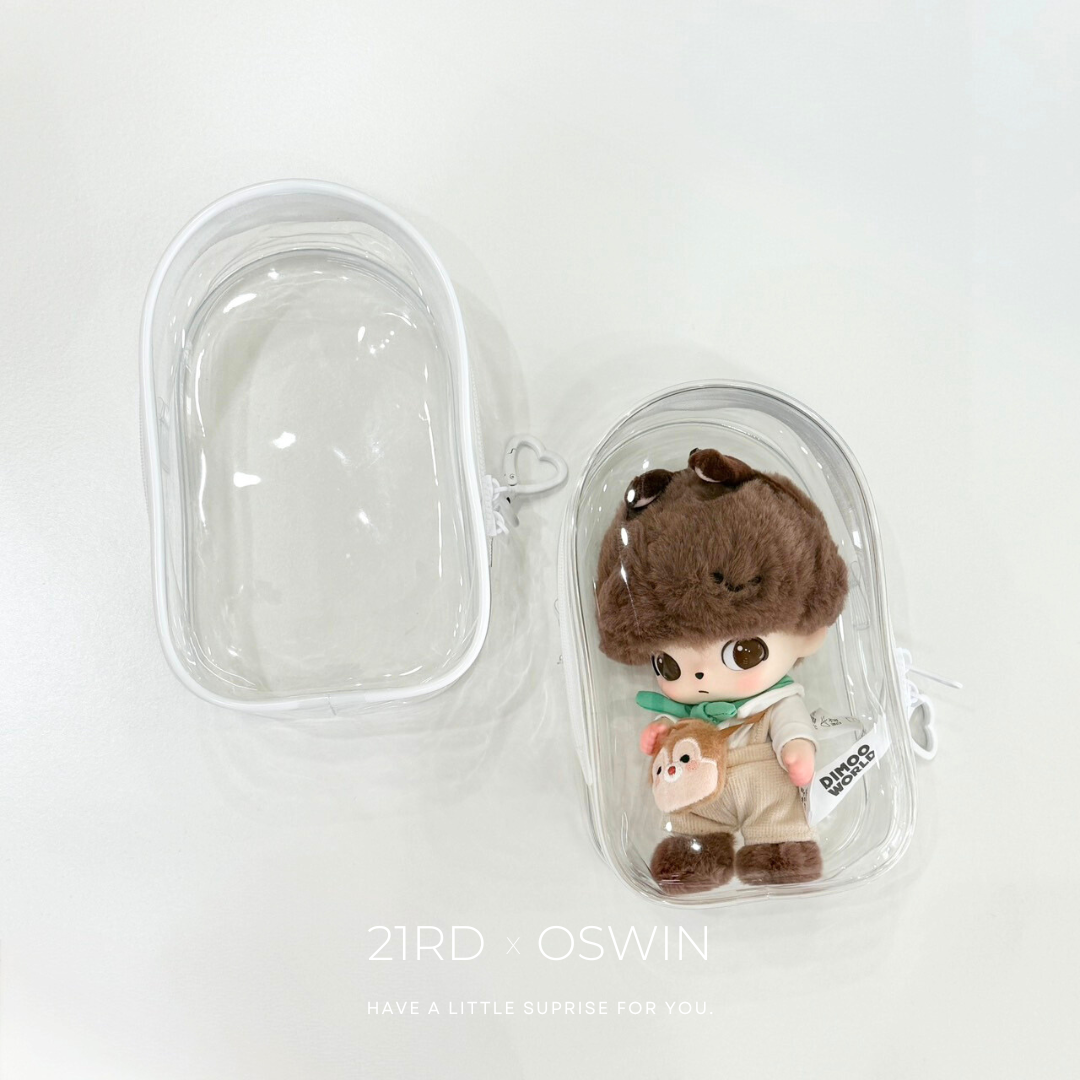 防塵 玩偶收納包 (附愛心吊飾掛勾)