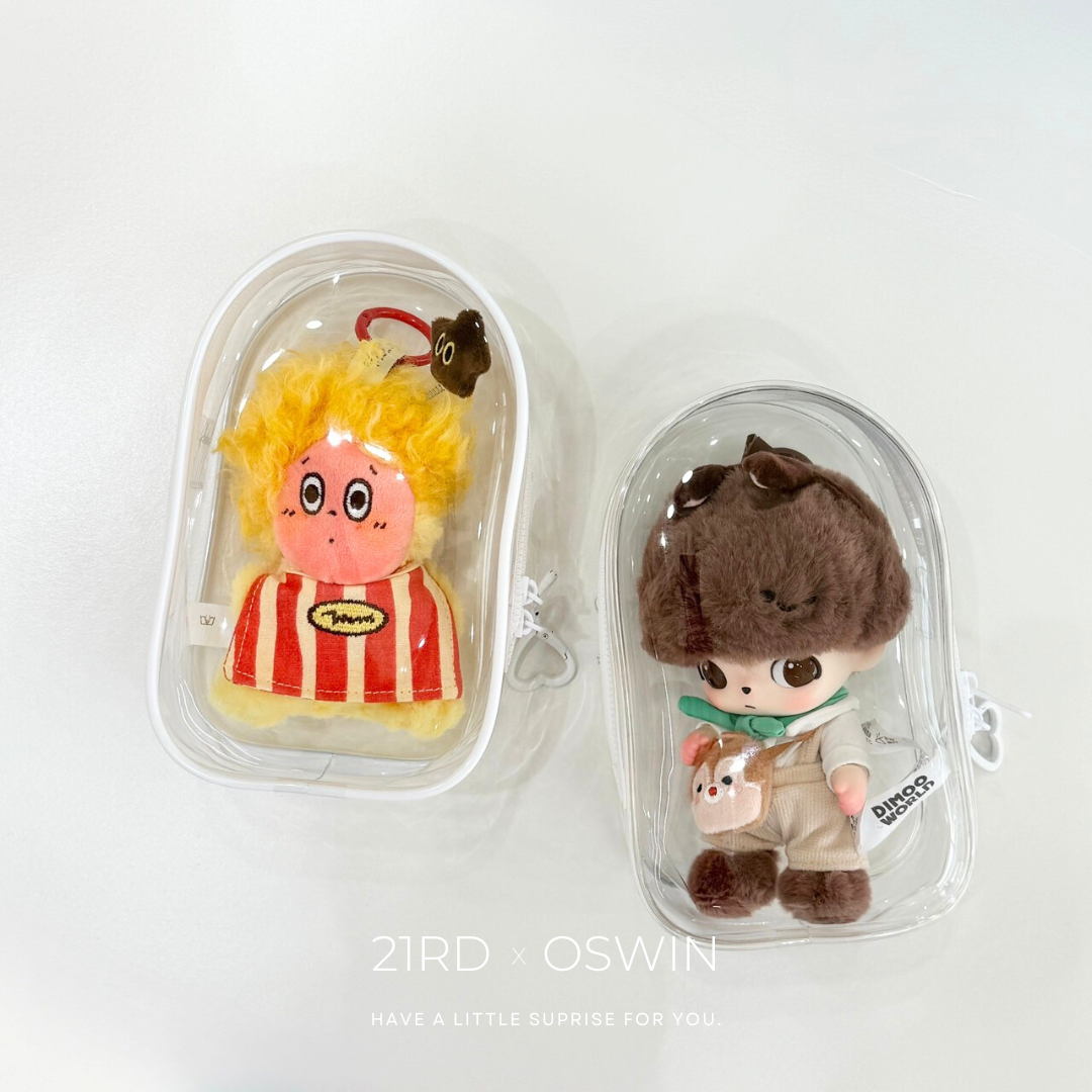 防塵 玩偶收納包 (附愛心吊飾掛勾)