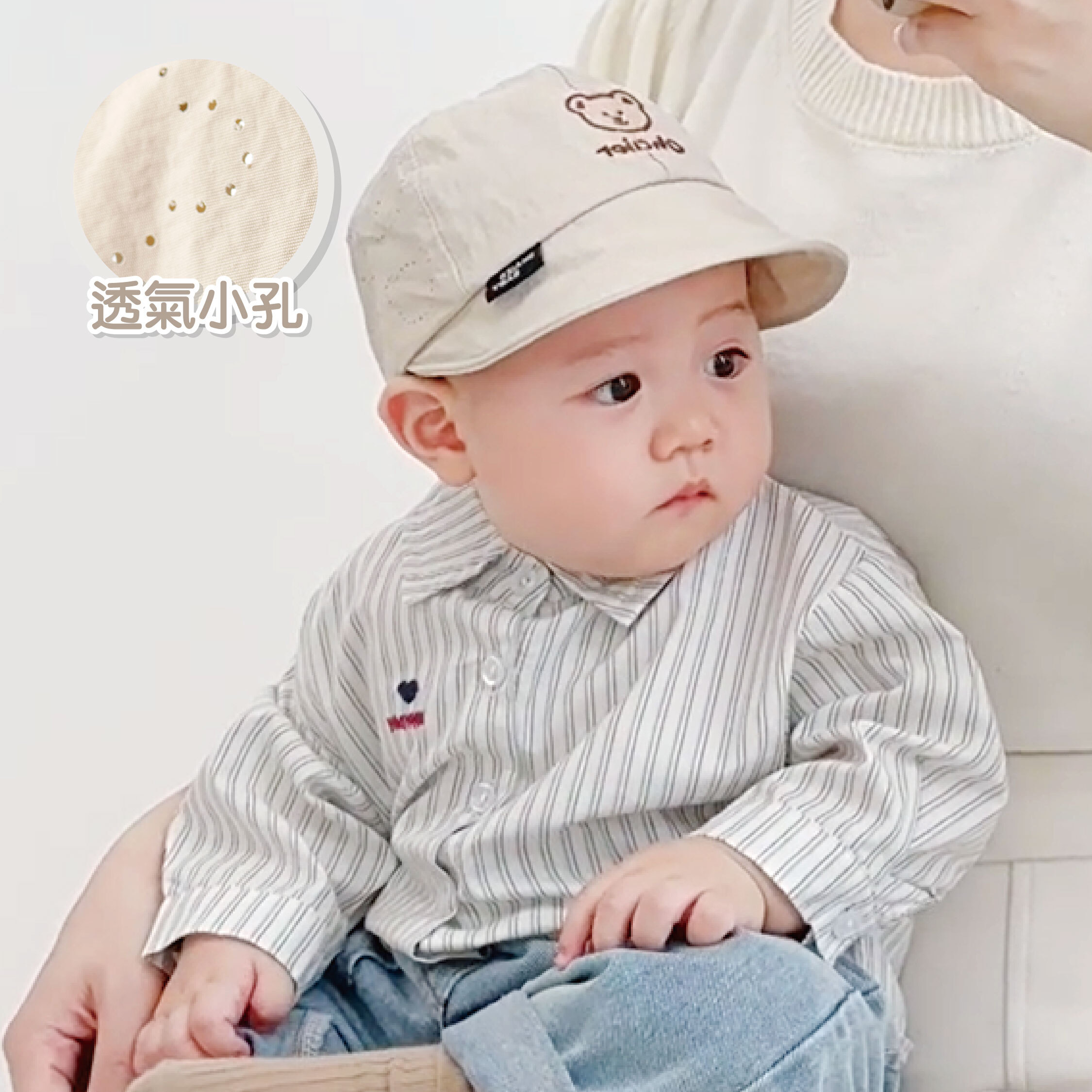 【JA1434】刺繡小熊小孔速乾軟簷棒球帽＊二色