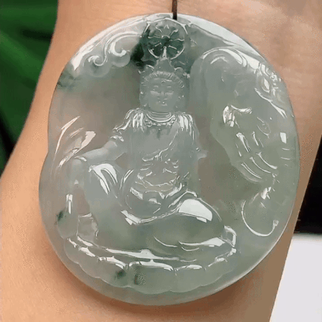 616323 翡翠冰種飄花普賢