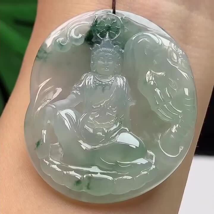 翡翠冰種飄花普賢,天然翡翠A玉, 緬甸玉, Jade, Jadeite