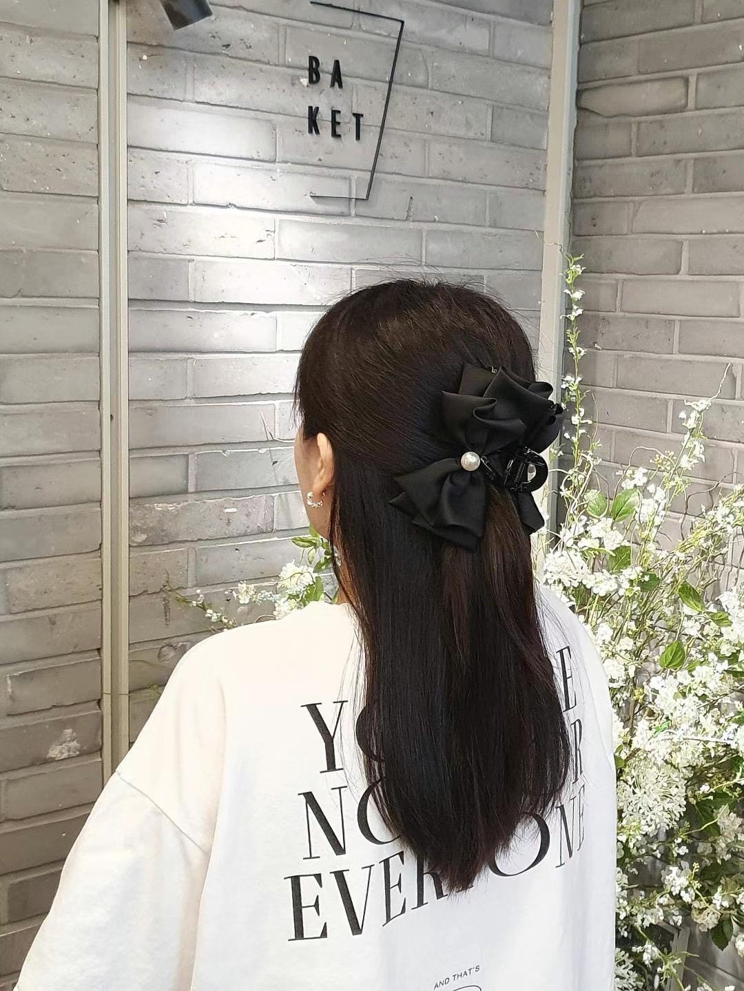 珍珠氣質蝴蝶結抓夾