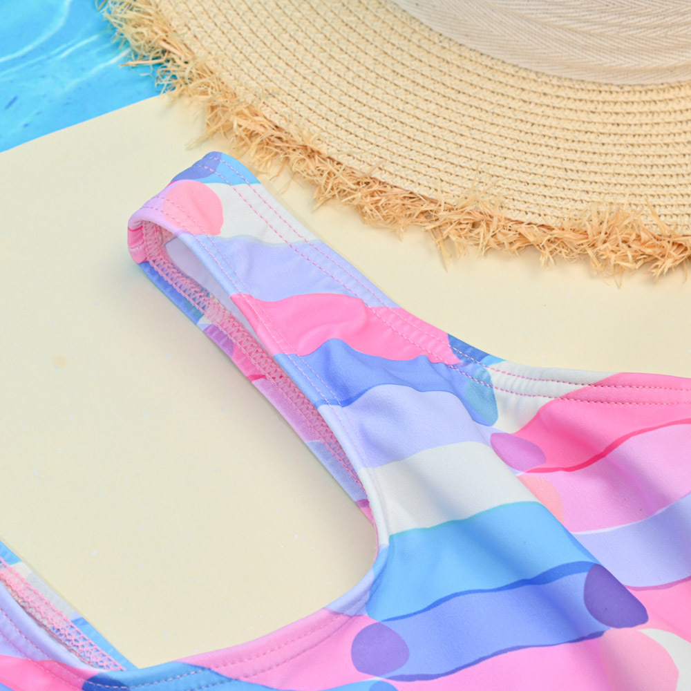 YG568-女童連身裙裝-色塊