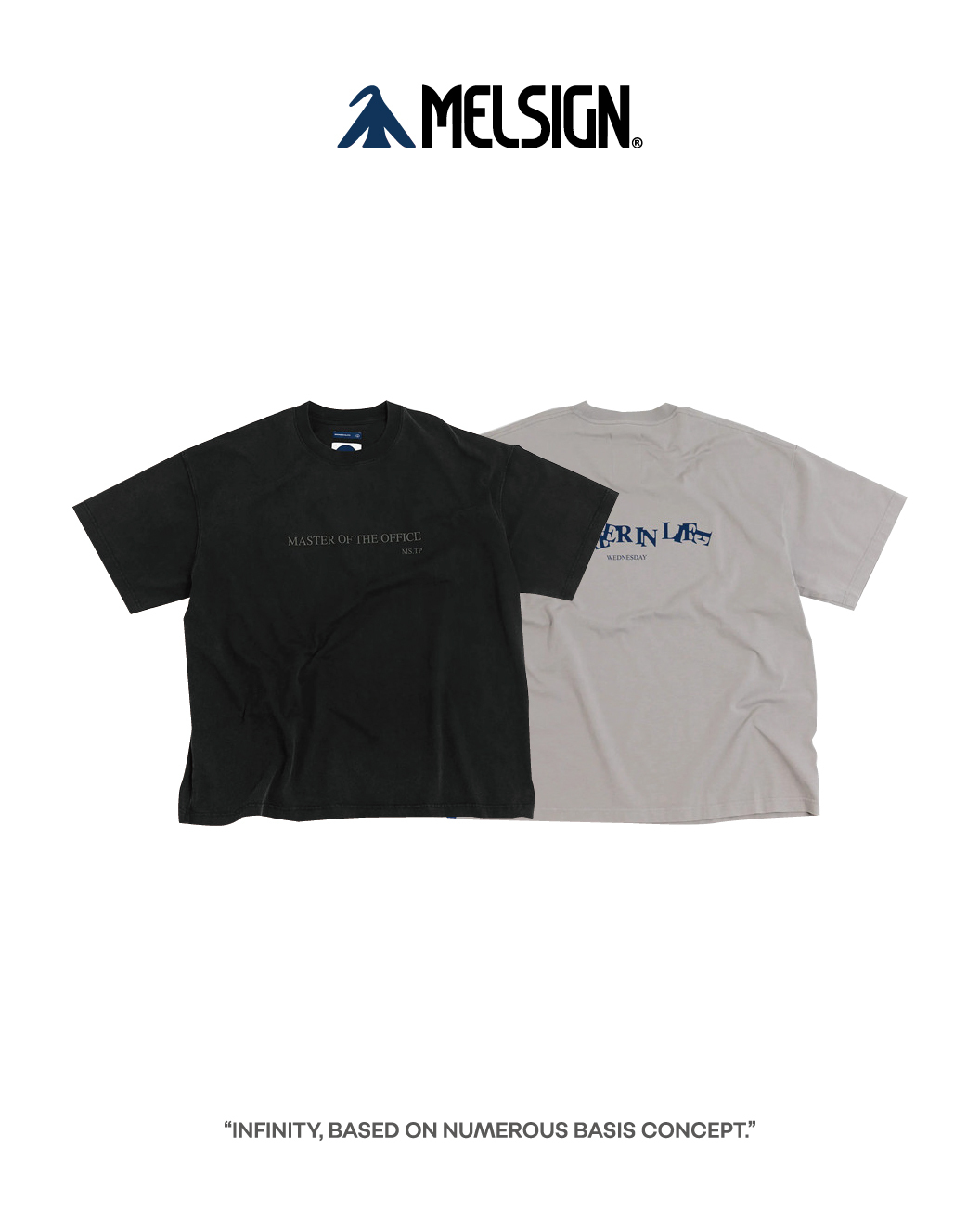 MELSIGN 文字短袖T恤 黑/淺灰 25 Wed. Master of Disaster Tee