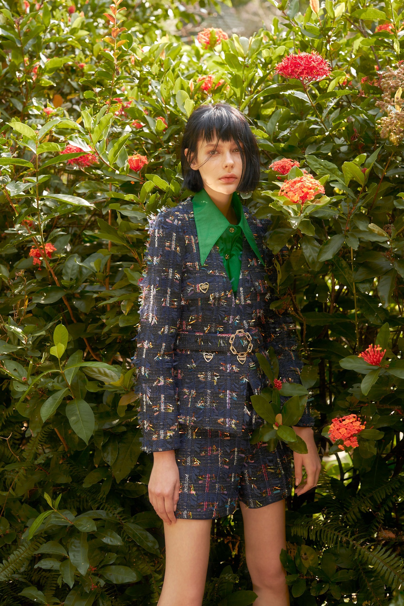 BC1PA019B1 異國花園小香短褲 (附本布腰帶)