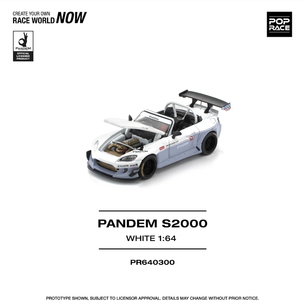 【預訂】Pop Race Skyline Pandem S2000 White New Tooling (PR640300)