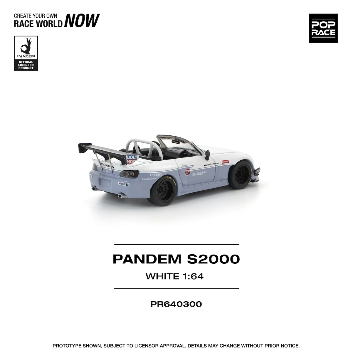 【預訂】Pop Race Skyline Pandem S2000 White New Tooling (PR640300)