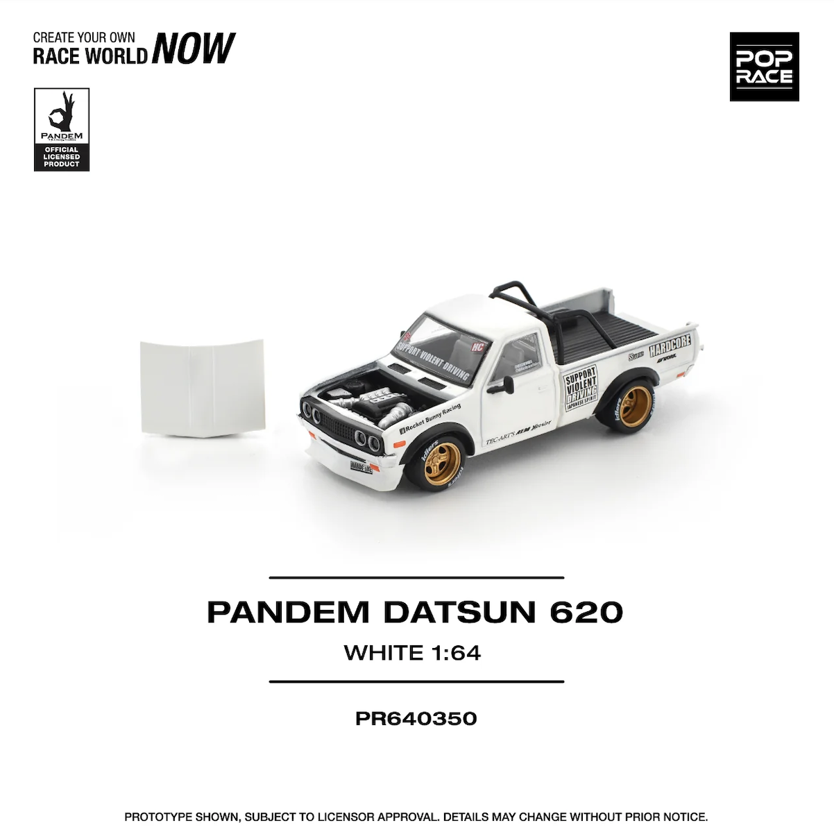 Pop Race Pandem Datsun 620 White (PR640350)