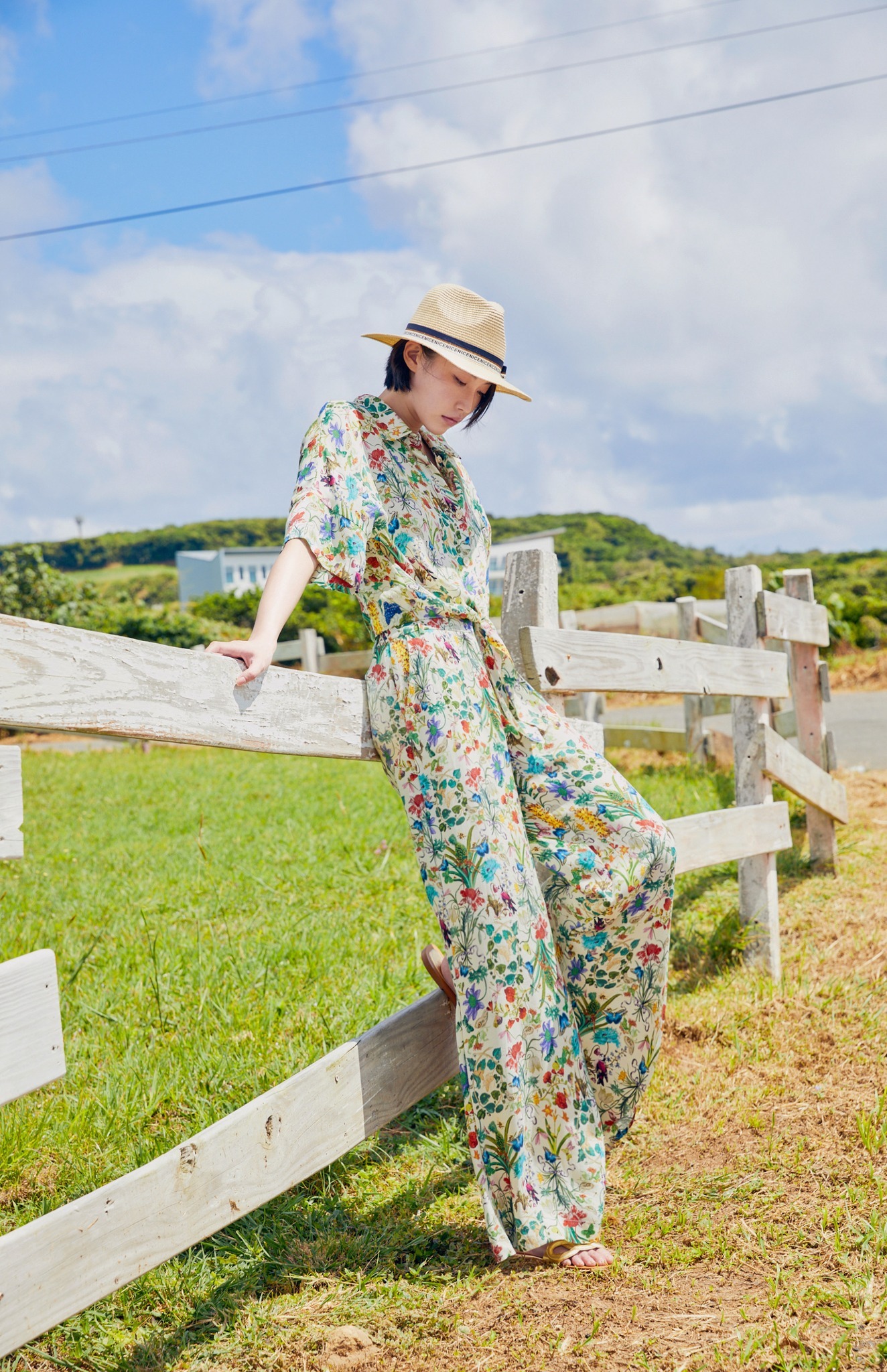 BC1EB030B1 異國花園南法田野生態廓腿褲