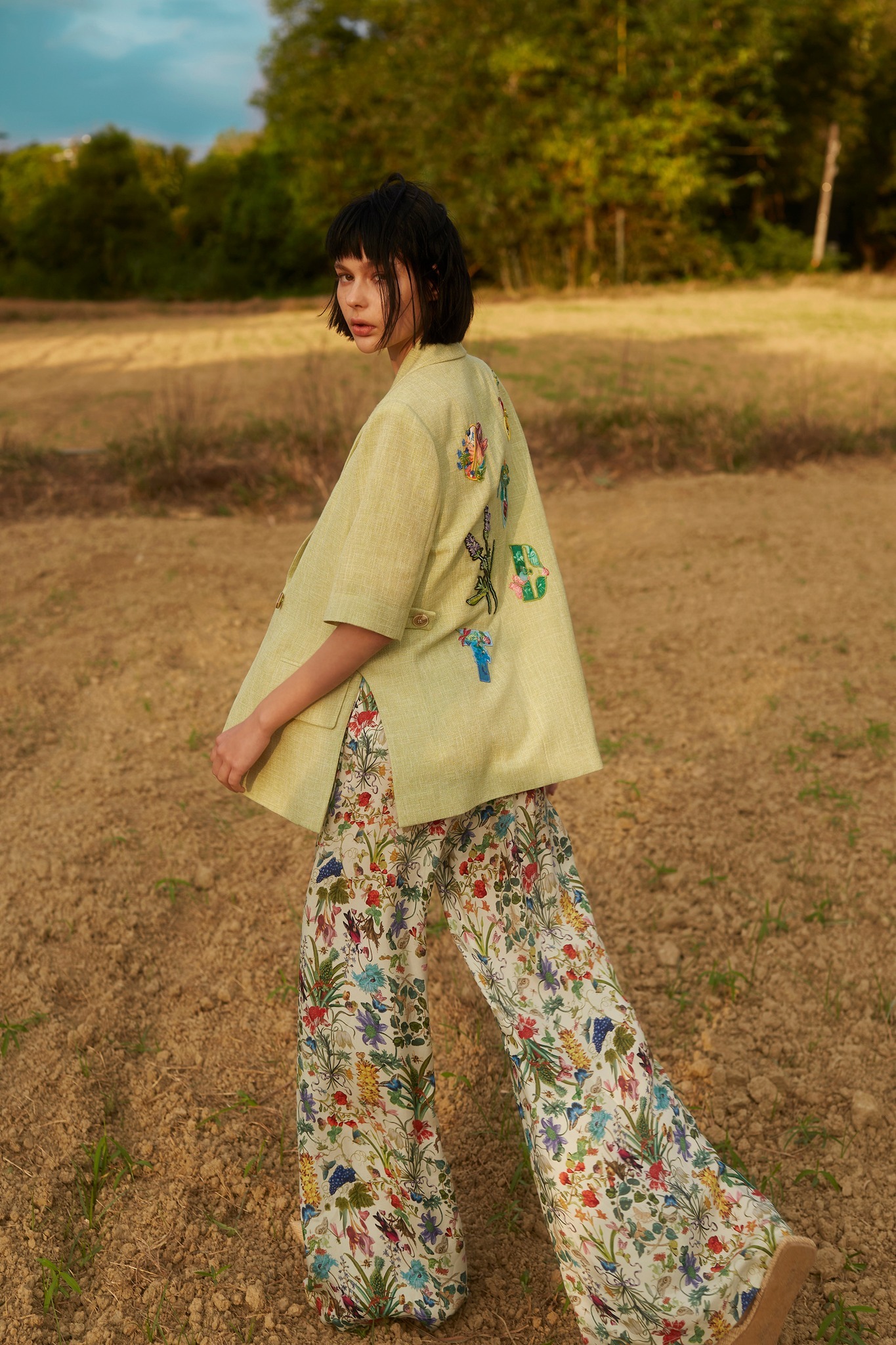 BC1EB030B1 異國花園南法田野生態廓腿褲