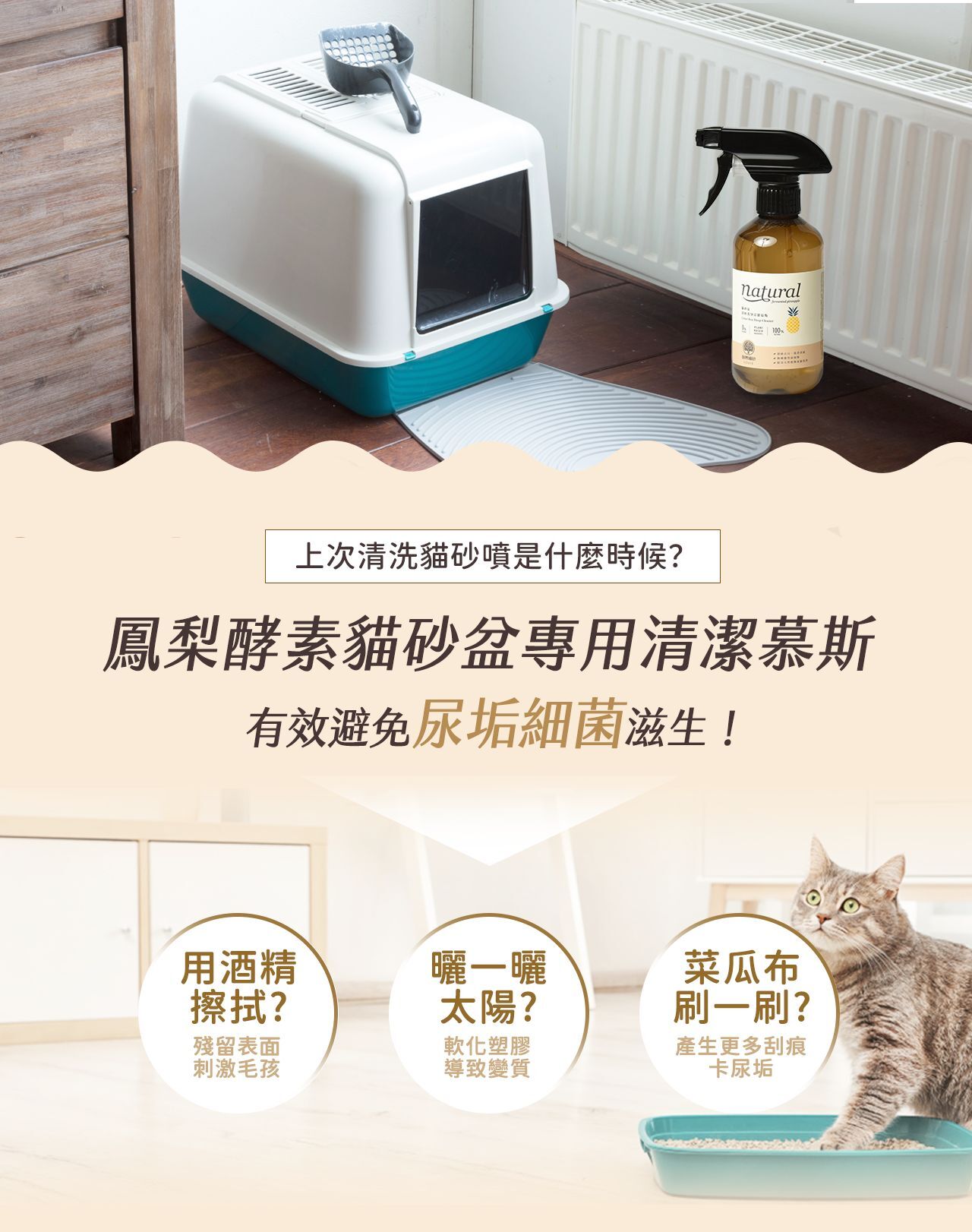 LOUIS 路易貓砂｜貓砂盆清潔慕斯 鳳梨酵素 350ml