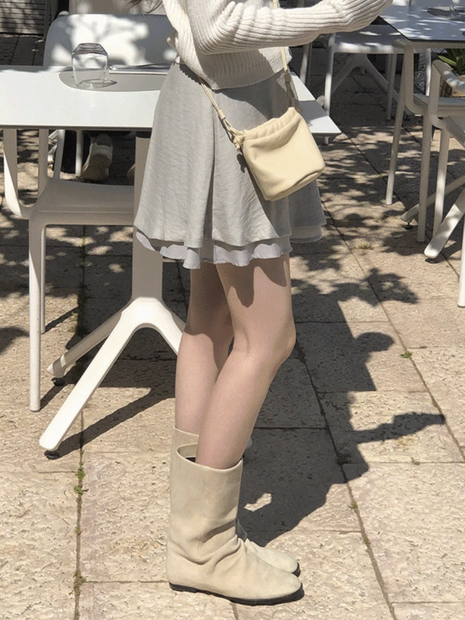 預訂｜SLOWAND #SLOWMADE 雙層感迷你裙 (2 Color)