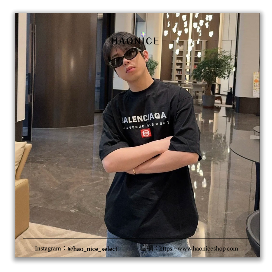 【HAO NICE】輕奢時尚✨Balenciaga 巴黎世家 上海經銷商🔥經典logo 紅色雙環 短袖 短T