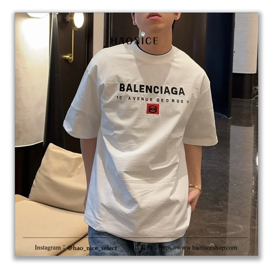 【HAO NICE】輕奢時尚✨Balenciaga 巴黎世家 上海經銷商🔥經典logo 紅色雙環 短袖 短T