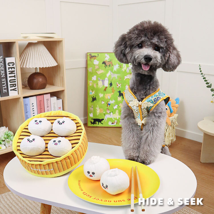 Cute Xiaolongbao- Squeaky Dog Plush Toy, Suitable for Large, Medium, and Small Dogs