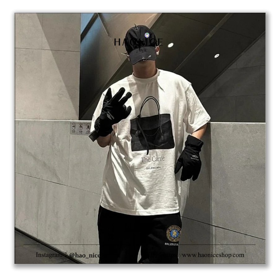【HAO NICE】輕奢時尚✨Balenciaga 巴黎世家 上海經銷商🔥配件logo系列 手提包圖樣 短袖 短T