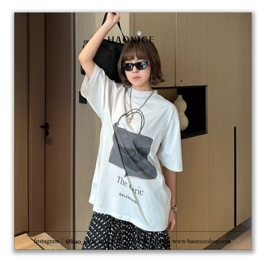 【HAO NICE】輕奢時尚✨Balenciaga 巴黎世家 上海經銷商🔥配件logo系列 手提包圖樣 短袖 短T