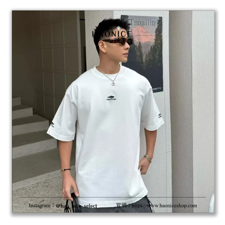 【HAO NICE】輕奢時尚✨Balenciaga 巴黎世家 上海經銷商🔥經典logo 立體剪裁 簡約短袖 短T