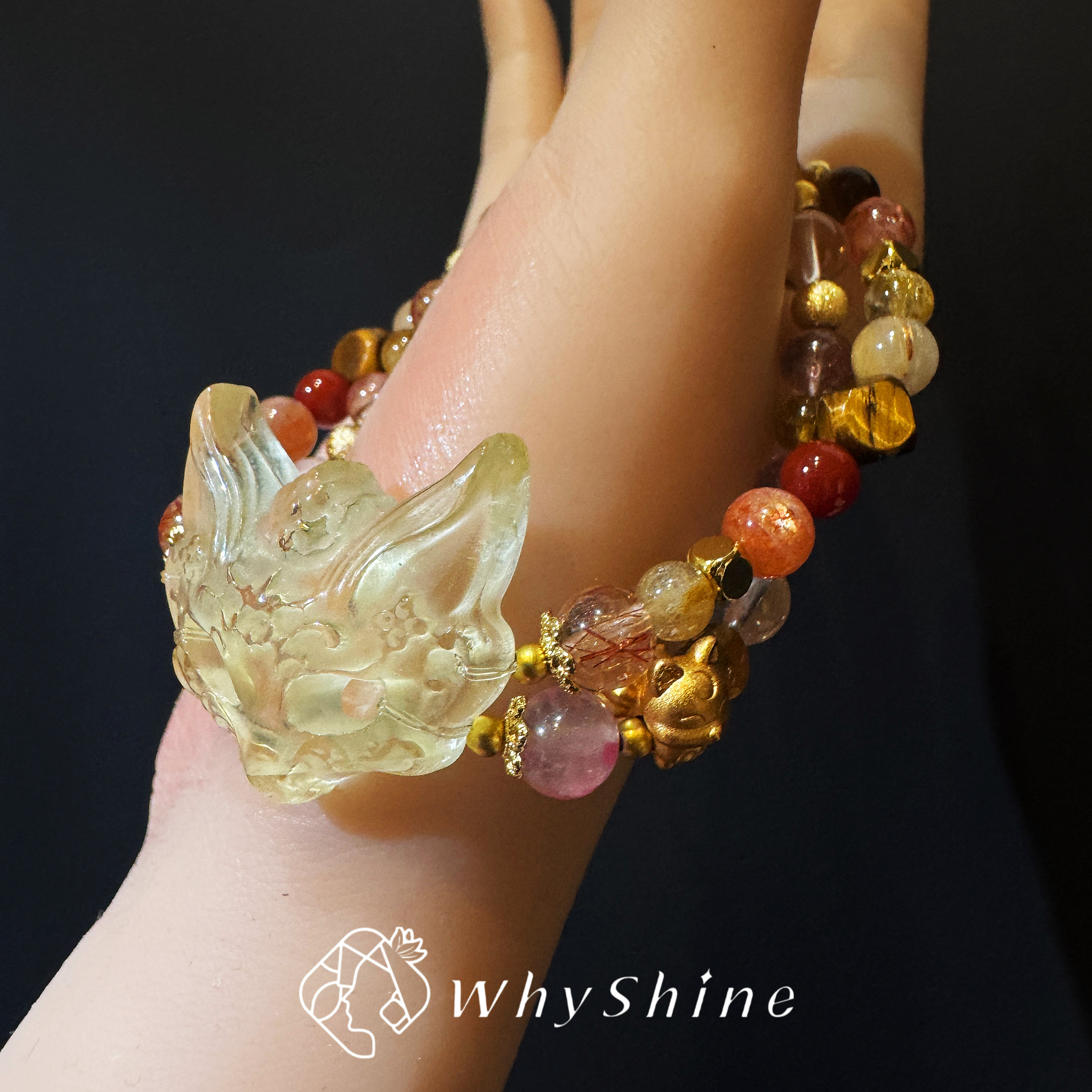 靈狐戲春・雙狐守緣雙圈手鍊