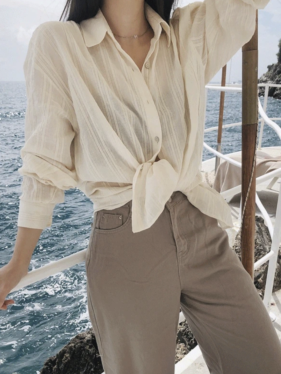 預訂｜SLOWAND #SLOWMADE 立體紋理條紋恤衫 (3 Color)