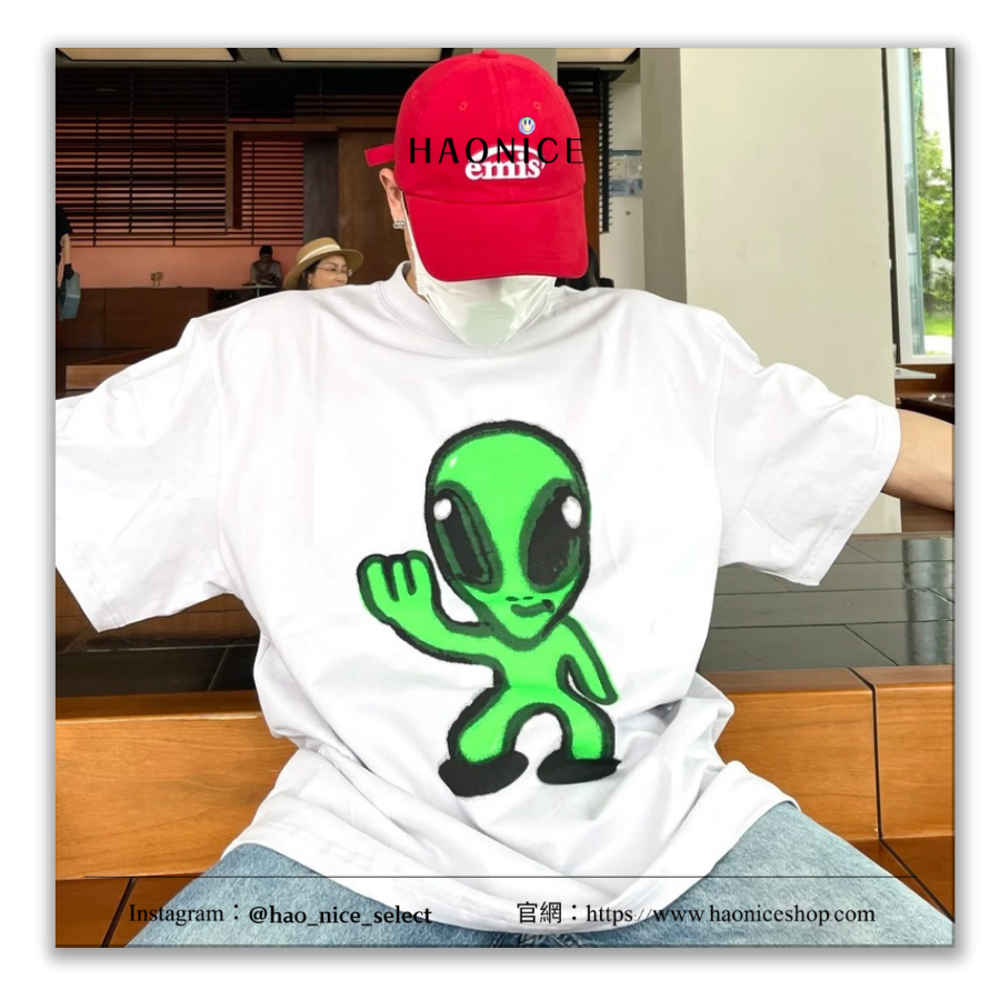 【HAO NICE】輕奢時尚✨Balenciaga 巴黎世家 上海經銷商🔥可愛外星人圖樣(外星人)短袖 短T