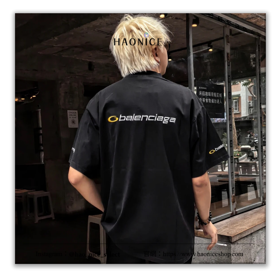 【HAO NICE】輕奢時尚✨Balenciaga 巴黎世家 上海經銷商🔥刺繡單環logo字母 簡約短袖 短T